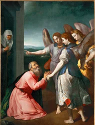 Løftet om de tre englene til Abraham (maleri på lerret)