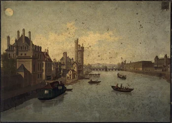 Hôtel de Conti, Tour de Nesle, Louvre, sett fra Pont-Neuf, dagens 1. og 6. arrondissement, ca. 1885-1895 (maleri)
