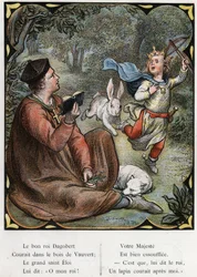 Illustration by Lorenz Frolich (1820-1908) for the popular song “The Good King Dagobert””. Edition J. Hetzel.Around 1880.