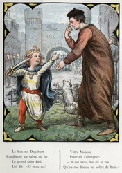 Illustration by Lorenz Frolich (1820-1908) for the popular song “The Good King Dagobert””. Edition J. Hetzel.Around 1880.