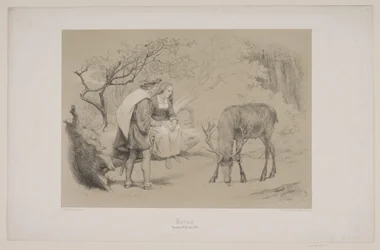 Korset, s. 299, illustrasjon for Christian Winthers "Flight of the Deer"