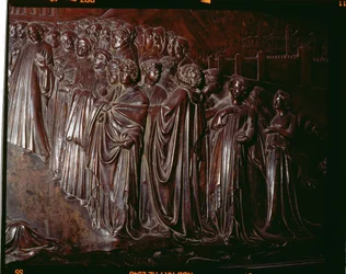 The Shrine of St. Zenobius, detalj av mengden, 1432-5 bronse detalj av 97641