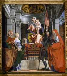 Madonna med barn og hellige, detalj fra Santa Cristina al Tiverone altertavle