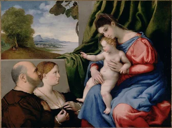 Madonna med barn og to givere, 1525-1530