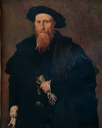 Portrett av en herre med hansker, 1543, 1930.