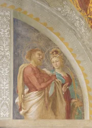 Den hellige Katarina av Alexandria og den hellige Bartolomeus, ca. 1525
