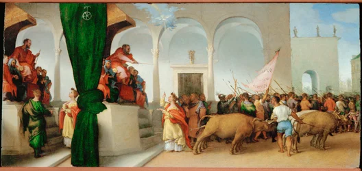 Saint Lucia foran konsul Paschasius (maleri på tre)