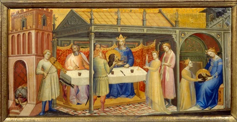 Herode Banquet de Herode (Herode Antipas): Datteren til Herodiade (Salome), invitert til å danse under Herodes bursdag, forfører Herode, som lover ved ed å gi henne alt hun ber om. Hun svarer, på oppfordring fra moren: «Gi meg her, på