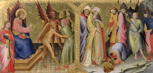 St. James and Hermogenes og The Martyrdom of St James, predellapanel fra en altertavle for Nobili-kapellet i Santa Maria degli Angeli, Firenze
