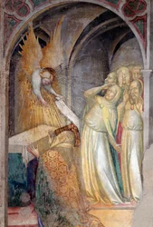Erkeengelen Gabriel kunngjør den kommende fødselen til døperen Johannes til Sakaria, detalj (Fresco