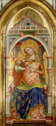 Jomfruen og barnet. Maleri av Lorenzo Veneziano (1300-tallet)