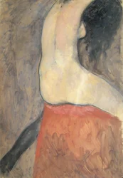 Naken figur sett bakfra, ca. 1910–12 (olje på papp)