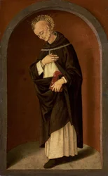 Sankt Bernardino av Siena, i en skulpturert nisje