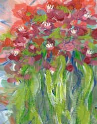 Levende, abstrakt blomstermotiv