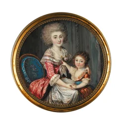 En ung dame kalte Madame de Genlis, og omfavnet sin unge sønn