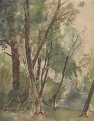 Trær ved siden av en dam, 1853-1878.