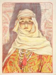 Riff Woman, fra #39;L#39;Estampe Moderne#39;, utgitt Paris 1897-99 (farge litho)