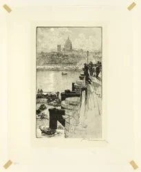 Sainte-Geneviève-fjellet, Estacade-gaten, plate fire fra Langs Seinen og Boulevardene
