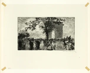 Retur fra Bois, Place de l#39;Etoile, plate nitten fra Langs Seinen og Boulevardene