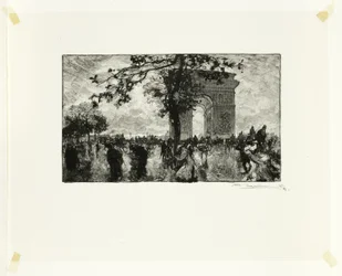 Retur fra Bois, Place de l#39;Etoile, plate nitten fra Langs Seinen og Boulevardene