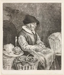 Coclers, LB, Gammel kvinne som skaller bønner (1780, Rijksmuseum Amsterdam)