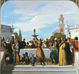 Venetiansk festmåltid, midtpanel