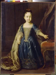 Portrett av storhertuginne Natalia Petrovna av Russland (1708-1728). Eldste datter av Pierre I Le Grand (1672-1725) og Catherine I (1684-1727). Maleri av Louis Caravaque (1684-1754), olje på lerret