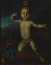 Portrett av Tsarevich Peter Petrovich av Russland 1715-1719 som Amor