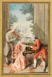 Frøken Delong fra Genève, Mr Philippe og Mr de Texier (akvarell)