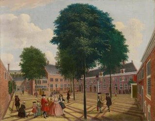 Den store gårdsplassen til Lepers Home, 1735