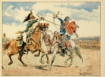 Illustrasjon hentet fra boken "The Heros of the Siecle", anekdotiske resiter av Dick de Lonlay og illustrert av Louis Bombled (1862-1927)
