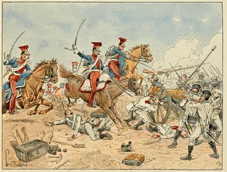 Illustrasjon hentet fra boken "The Heros of the Siecle", anekdotiske resiter av Dick de Lonlay og illustrert av Louis Bombled (1862-1927)