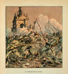 The Army of the Loire av Eugene Sergent, sa Grenest, illustrert av Louis Bombled (1862-1927) (fransk-tyske krig; kampanje 1870 -1871): Slaget ved Chateaudun 18. oktober
