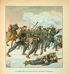 The Armee of the Loire av Eugene Sergeant, kjent som Grenest, illustrert av Louis Bombled (1862-1927) (fransk-tyske krig; kampanje 1870 -1871): Sersjant Ramus fra mobilen til Isere i slaget 7. desember