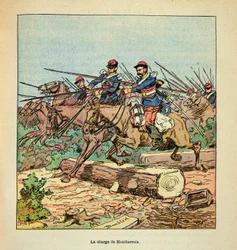 The Armee of the Loire av Eugene Sergent, dit Grenest, illustrert av Louis Bombled (1862-1927) (fransk-tyske krig; kampanje 1870 -1871): Slaget ved Ladon 22. november