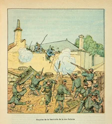 The Army of the Loire av Eugene Sergent, kjent som Grenest, illustrert av Louis Bombled (1862-1927) (fransk-tyske krig; kampanje 1870 -1871): Slaget ved Chateaudun i oktober
