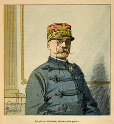 The War in Madagascar-Anecdotal History of the French Expeditions of 1885-1895 av Henri Galli dit Galllichet (1854-1922), illustrert av Louis Bombled (1862-1927): Portrett av general Emile Auguste Francois Zurlinden (1837-1929), minister av krig, menig C