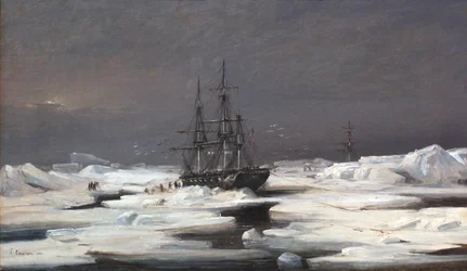 Astrolabe og Zélée fanget i isen mens de oppdaget Adélie Land