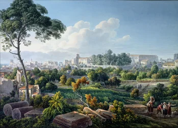Utsikt over Esquiline Hill, Roma, ca. 1800