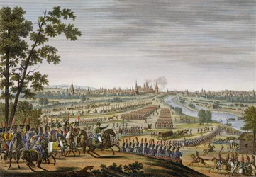 Franskmennenes inntog i Moskva, 14. september 1812, gravert av Edme Bovinet (1767-1832) (akvatint)