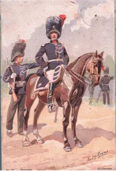 Gendarmer, postkort, 1920-tallet