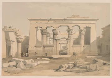 Egypt og Nubia: Bind I - nr. 28, Portico of the Temple of Kalabshi, 1838.