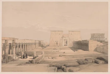 Egypt og Nubia: bind I - nr. 42, Grand Approach to the Temple of Philae, Nubia, 1838.