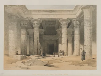 Egypt og Nubia, bind I: Grand Portico of the Temple of Philae, Nubia, 1847.