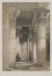 Egypt og Nubia, bind I: View Under the Grand Portico of the Temple, Philae