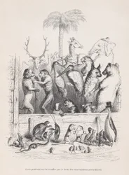 Denne protesten ble kvalt av støyen fra private samtaler fra Scener fra..., ca. 1837-47.