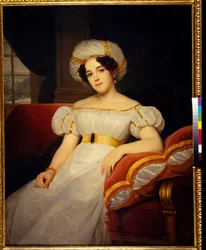 Portrett av prinsesse Natalya Stepanovna Golitsyna, født grevinne Apraksina (1794-1890). Maleri av Louis Hersent (1777-1860), olje på lerret