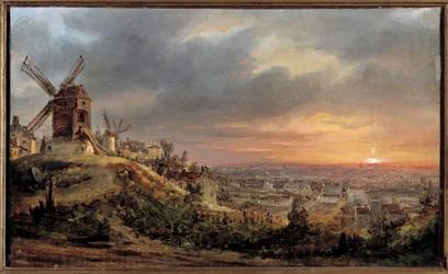 Paris sett fra Montmartre. Maleri av Louis Jacques Mande Daguerre (1787 - 1851)