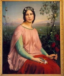 Åkerblomster. Maleri av Anne Francois Louis Janmot (1814-1892)