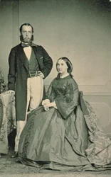 Maximilian av Habsburg-Lorraine (1832-67) og Charlotte av Sachsen-Coburg-Gotha (1840-1927), keiser og keiserinne av Mexico, før deres avreise til Mexico, 1864